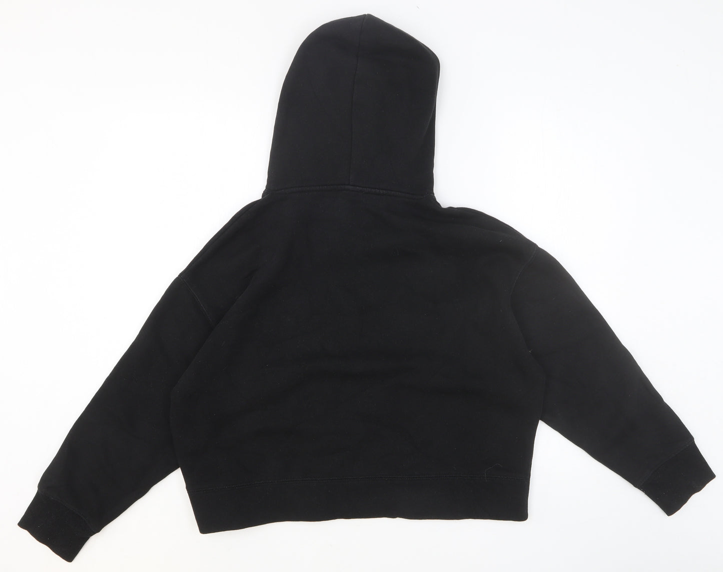 Zara Womens Black Cotton Pullover Hoodie Size M Pullover