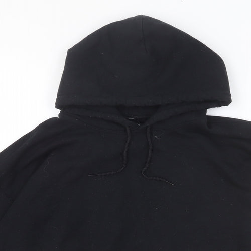 PRETTYLITTLETHING Womens Black Cotton Pullover Hoodie Size M Pullover