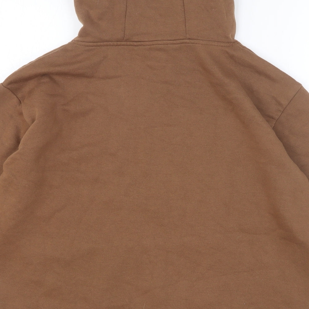 Primark Womens Brown Cotton Pullover Hoodie Size 10 Pullover - Merci Size 10-12