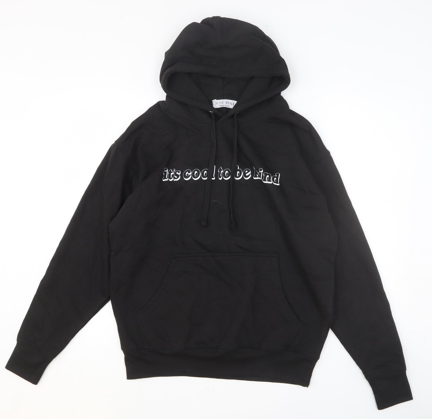 In the Style Womens Black Cotton Pullover Hoodie Size 14 Pullover - Size 14-16