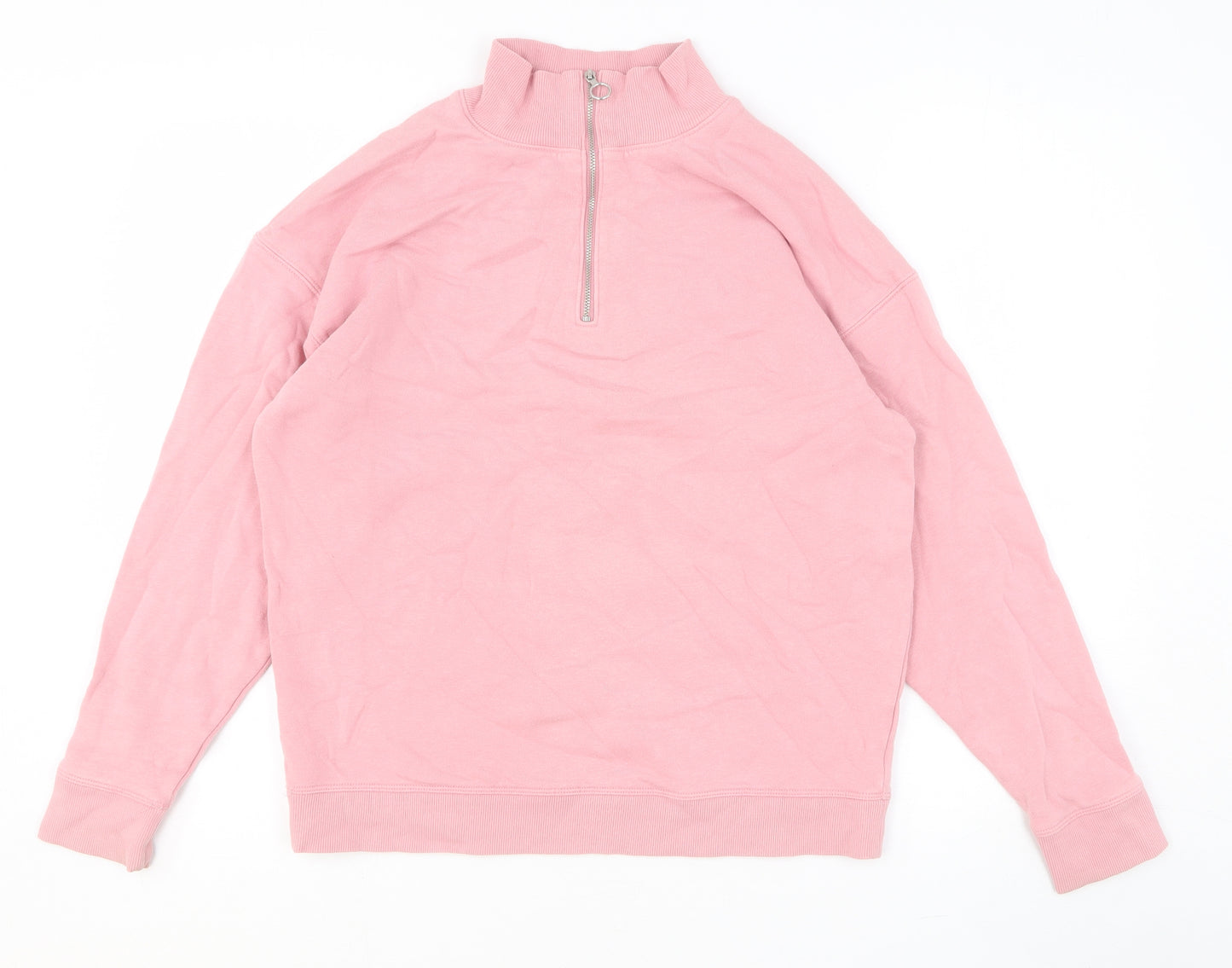 Marks and Spencer Womens Pink Cotton Pullover Sweatshirt Size 8 Zip
