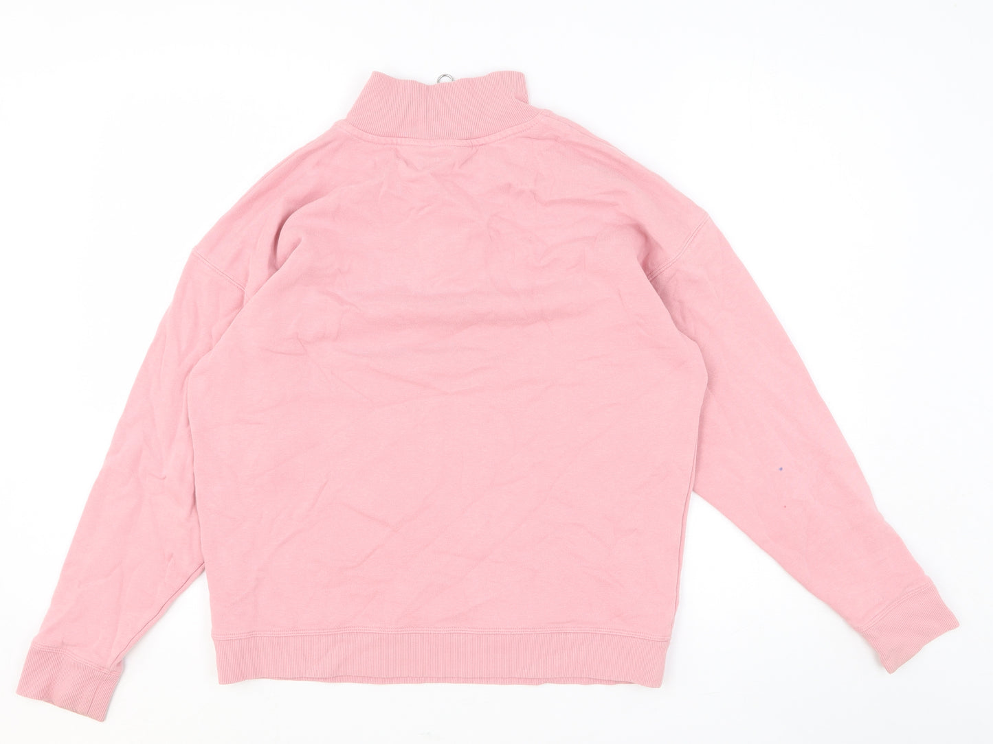 Marks and Spencer Womens Pink Cotton Pullover Sweatshirt Size 8 Zip