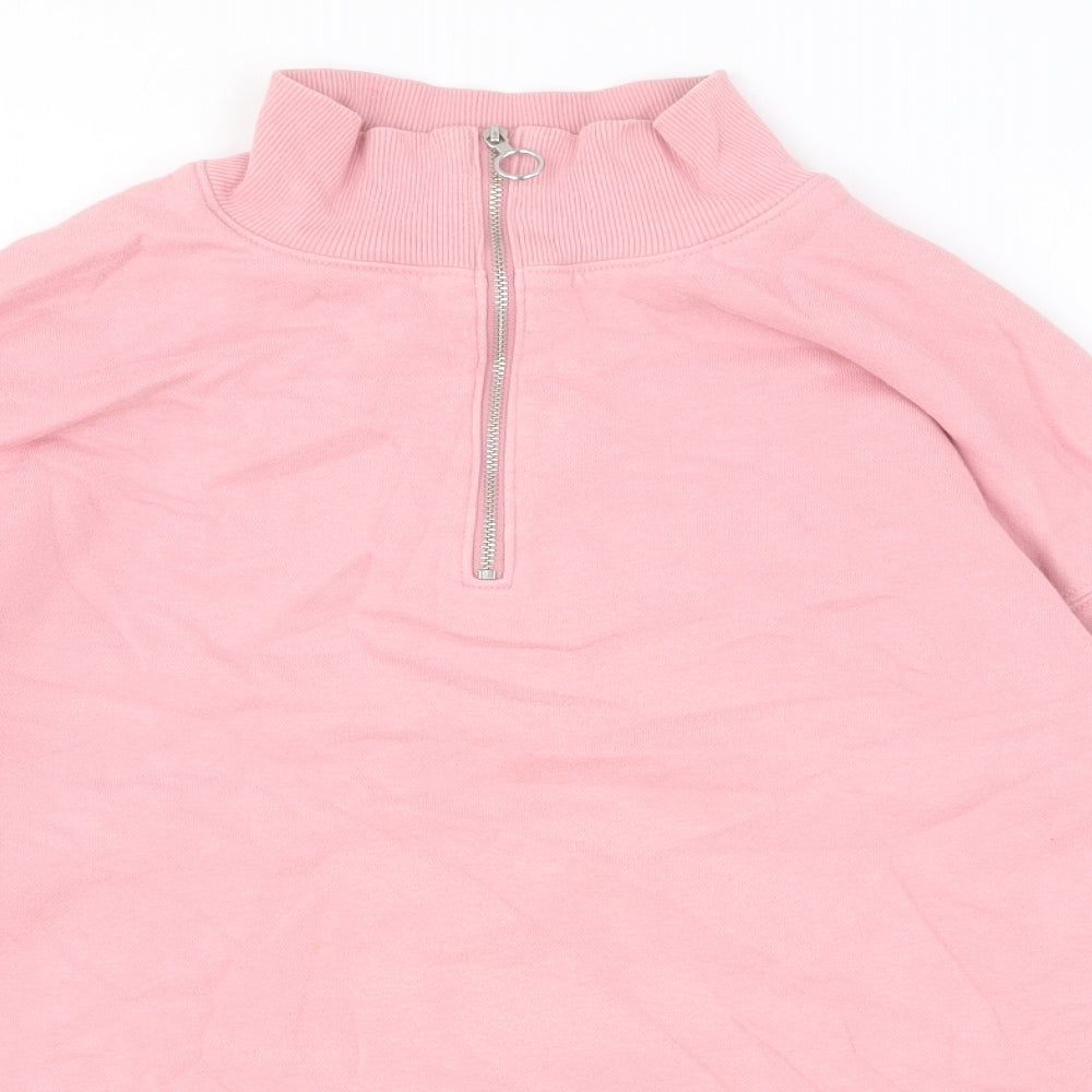 Marks and Spencer Womens Pink Cotton Pullover Sweatshirt Size 8 Zip