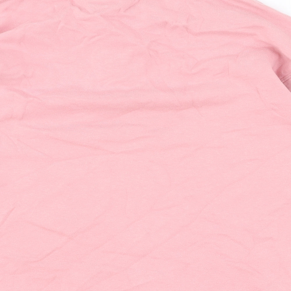 Marks and Spencer Womens Pink Cotton Pullover Sweatshirt Size 8 Zip