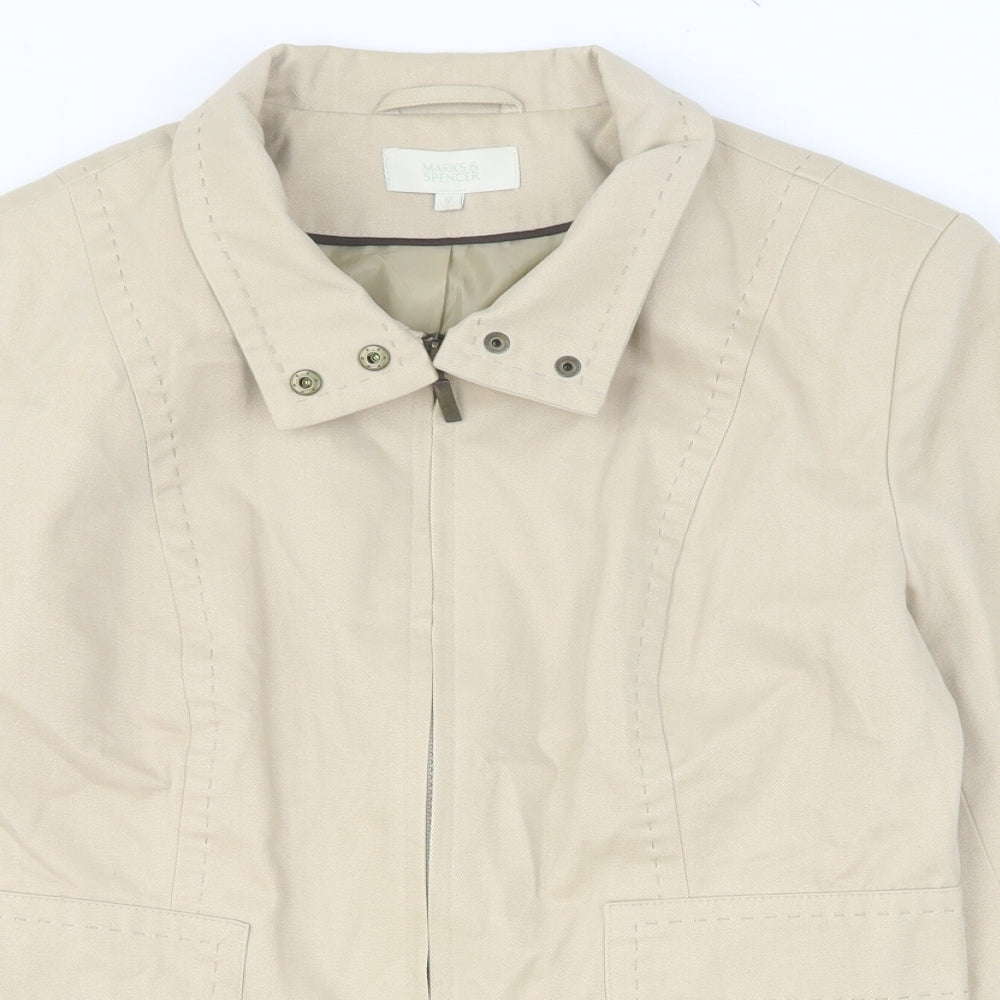 Marks and Spencer Womens Beige Jacket Size 12 Zip