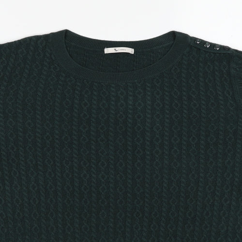 TU Womens Green Round Neck Acrylic Pullover Jumper Size 18
