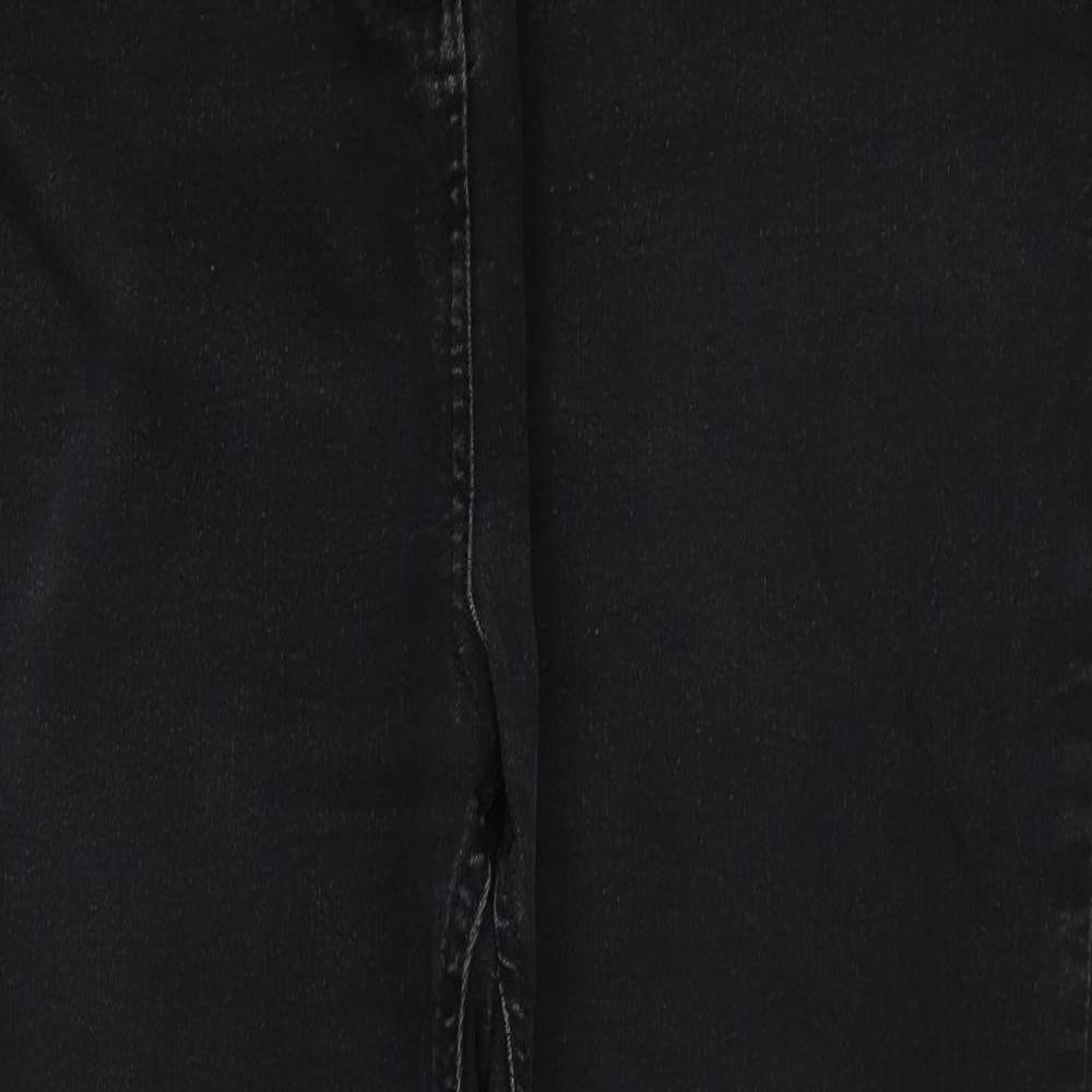 Isla Womens Black Cotton Bootcut Jeans Size 40 in Regular Zip