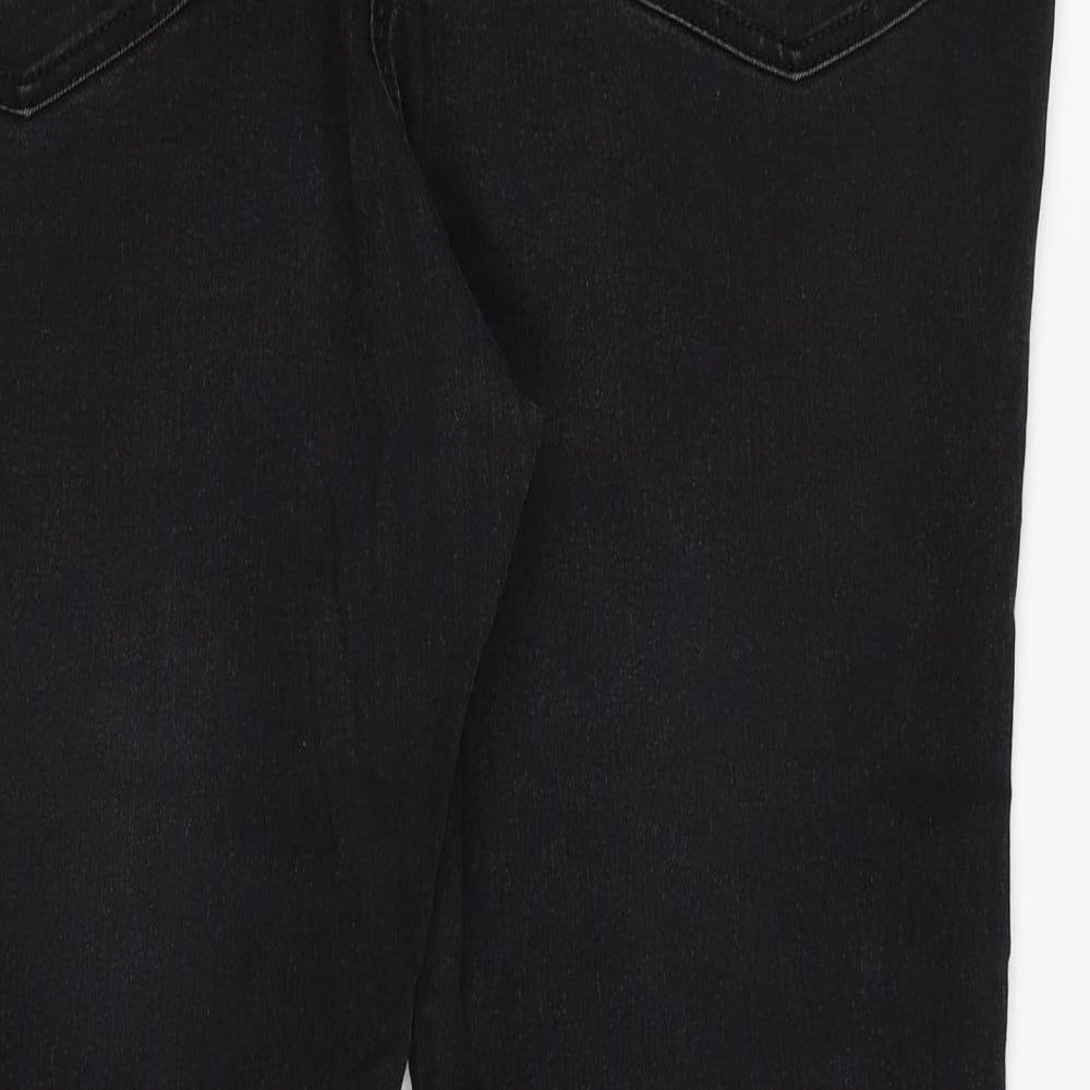 Isla Womens Black Cotton Bootcut Jeans Size 40 in Regular Zip