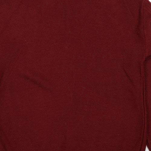 Pure & Natural Womens Red Round Neck Acrylic Pullover Jumper Size S - Size S-M
