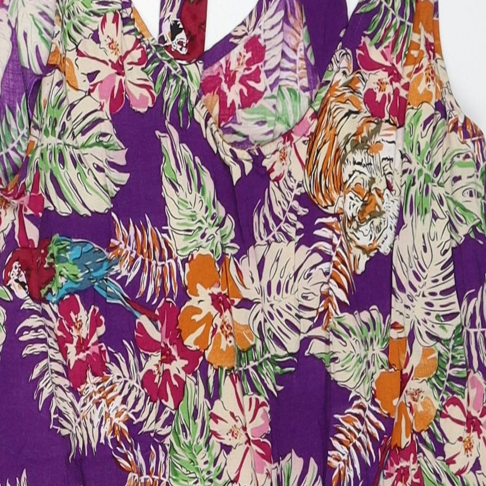 New Look Womens Multicoloured Floral Viscose Basic Tank Size 12 Scoop Neck