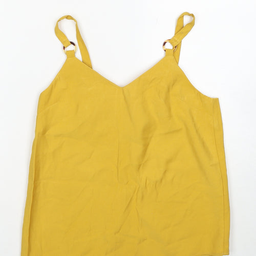Topshop Womens Yellow Viscose Camisole Tank Size 6 V-Neck
