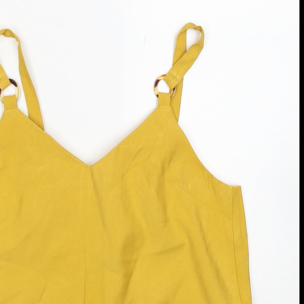 Topshop Womens Yellow Viscose Camisole Tank Size 6 V-Neck