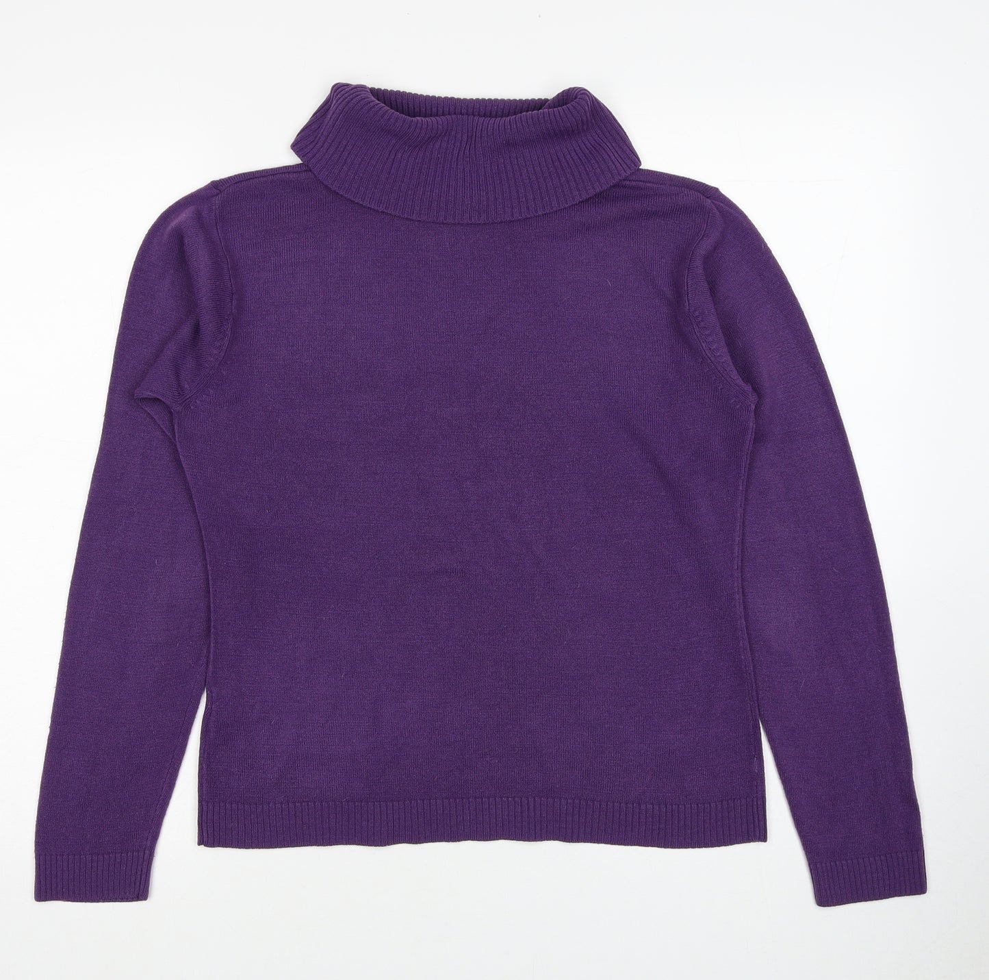 Nutshell Womens Purple Roll Neck Acrylic Pullover Jumper Size S