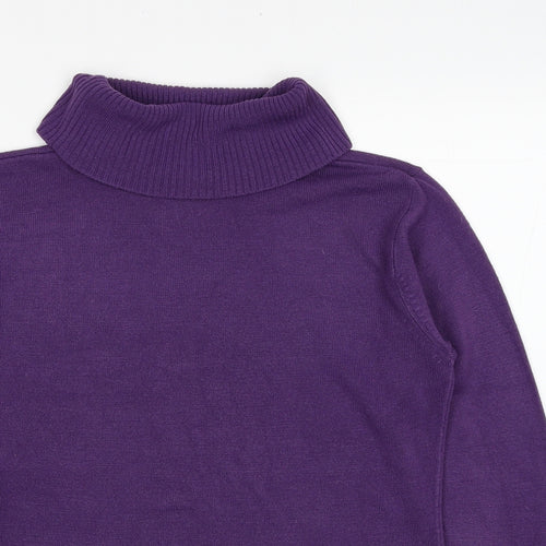 Nutshell Womens Purple Roll Neck Acrylic Pullover Jumper Size S