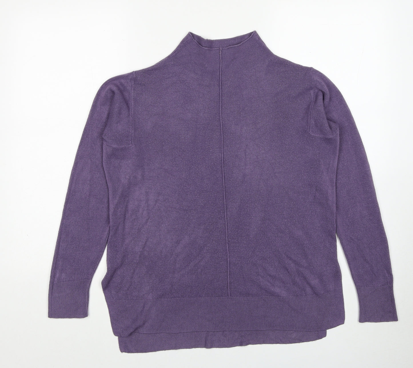 Marks and Spencer Womens Purple High Neck Acrylic Pullover Jumper Size S