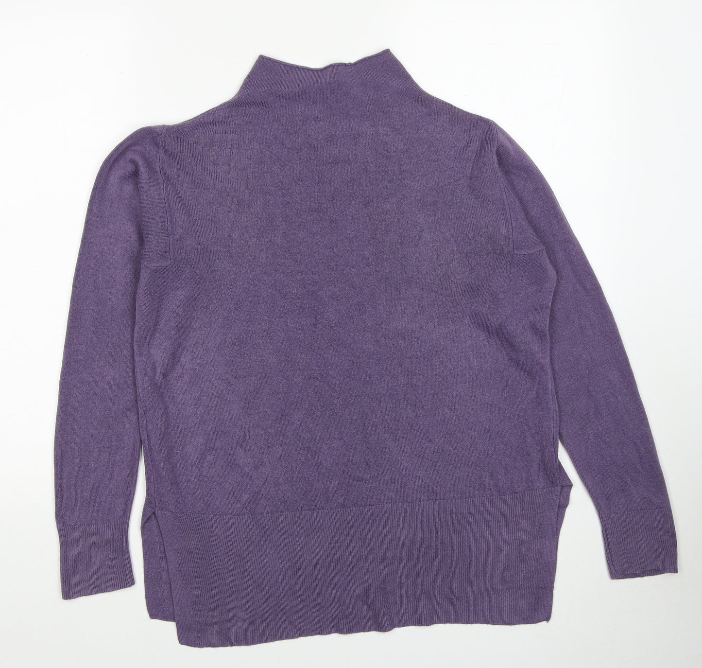 Marks and Spencer Womens Purple High Neck Acrylic Pullover Jumper Size S