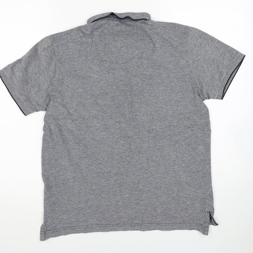 Kensington Boys Grey Cotton Basic Polo Size M Collared Pullover