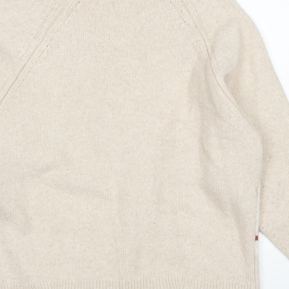 Autograph Womens Beige High Neck Argyle/Diamond Polyamide Pullover Jumper Size M