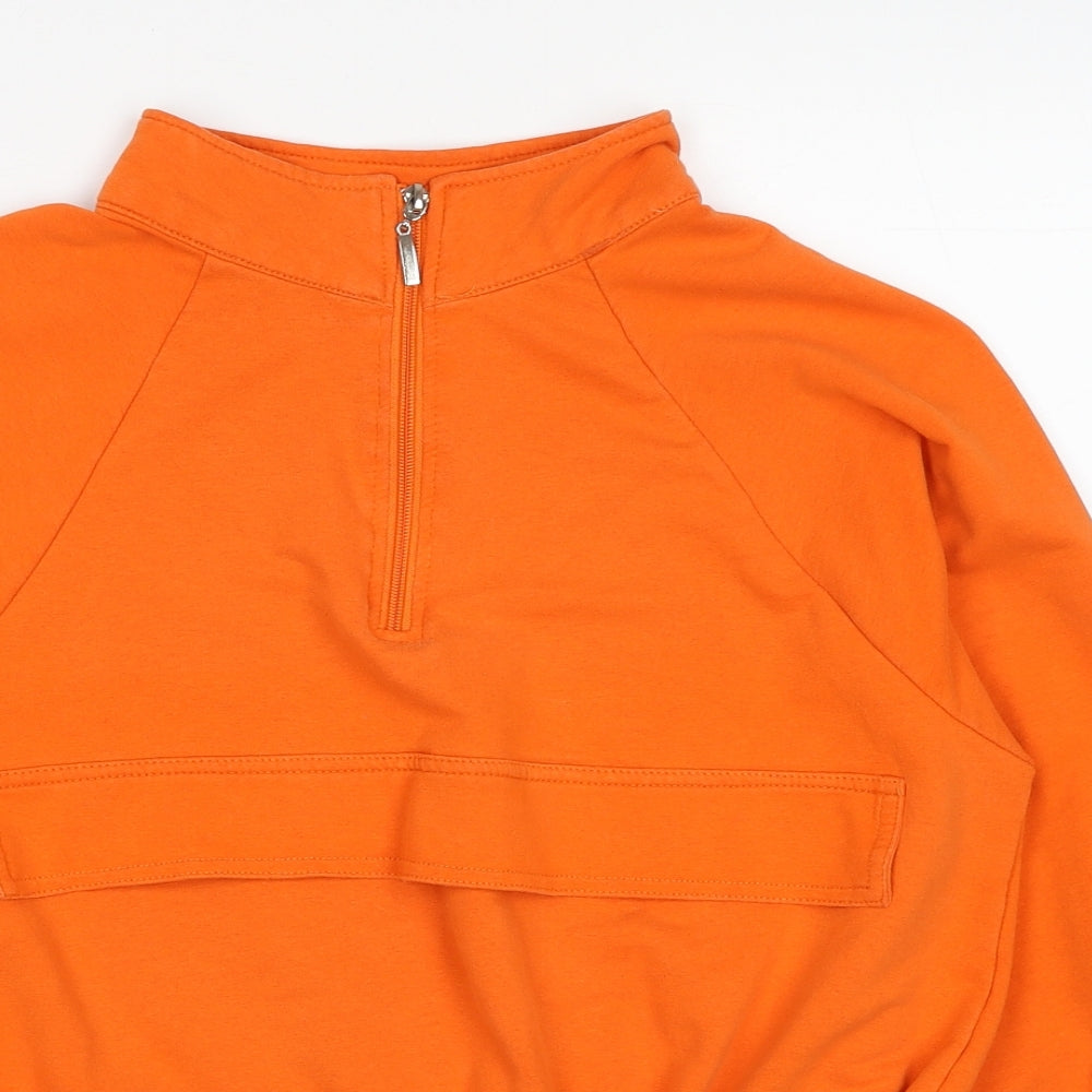 Portobello Womens Orange Cotton Pullover Sweatshirt Size L Pullover - Drawstring Waist