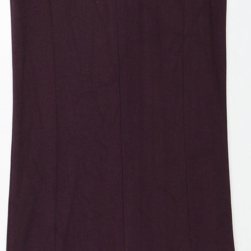 NEXT Womens Purple Viscose Pencil Dress Size 10 Round Neck Zip - Lace Detail