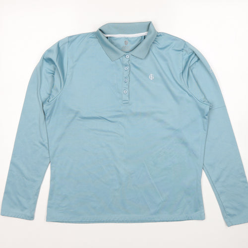 Island Green Womens Blue Polyester Pullover Sweatshirt Size 16 Pullover