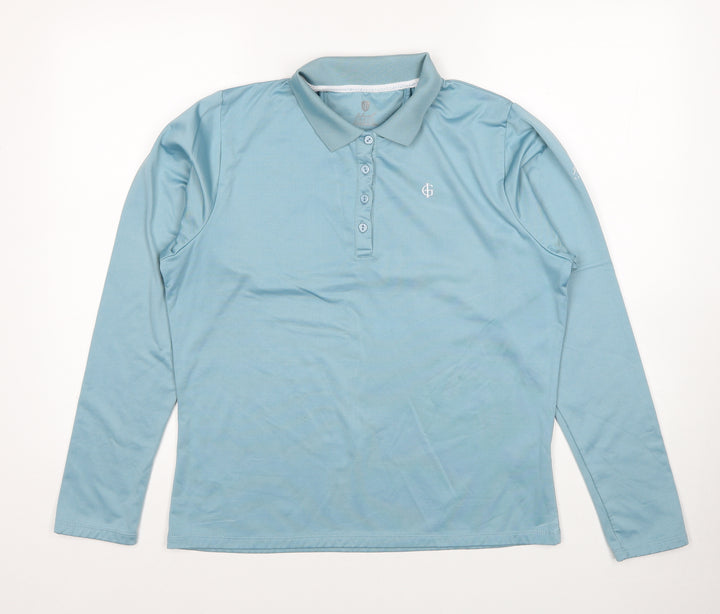 Island Green Womens Blue Polyester Pullover Sweatshirt Size 16 Pullover