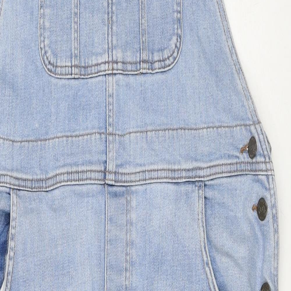 Fat Face Womens Blue Cotton Dungaree One-Piece Size 18 Buckle