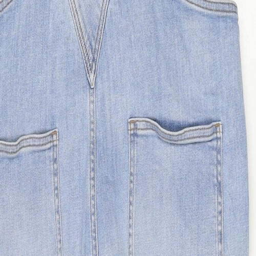 Fat Face Womens Blue Cotton Dungaree One-Piece Size 18 Buckle
