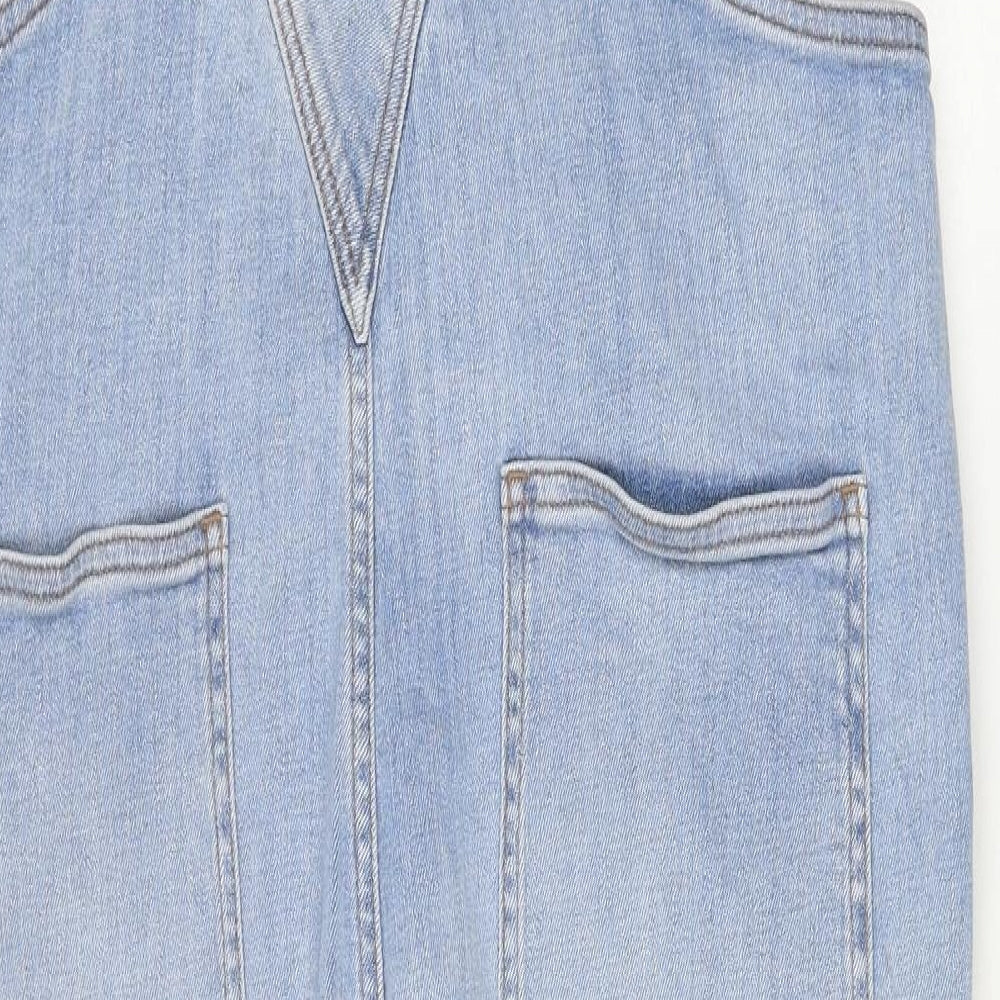 Fat Face Womens Blue Cotton Dungaree One-Piece Size 18 Buckle