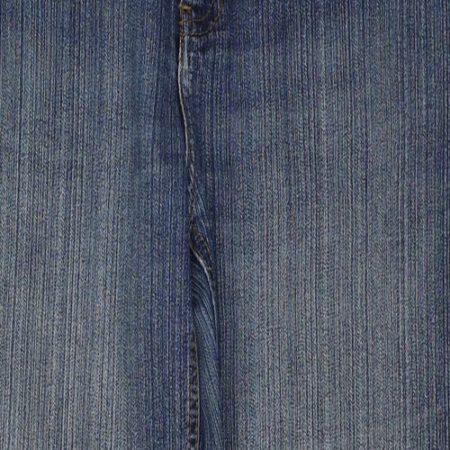 House Of Denim Womens Blue Cotton Straight Jeans Size 14 Regular Zip