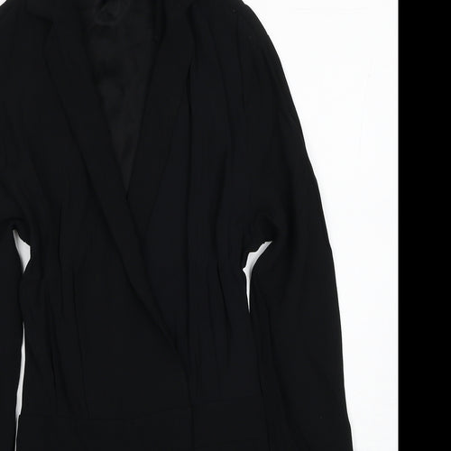 Topshop Womens Black Viscose Playsuit One-Piece Size 4XL Button