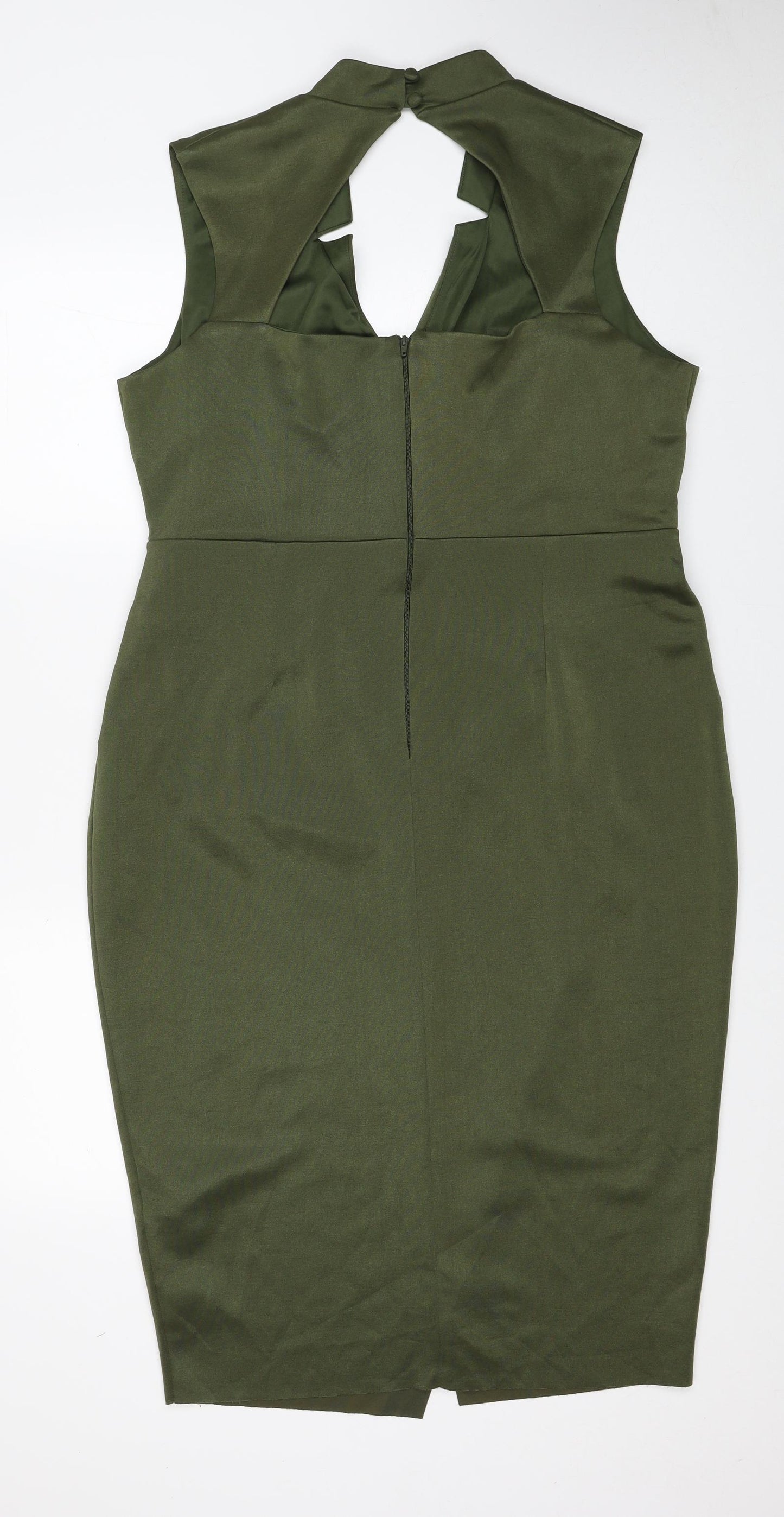 ASOS Womens Green Polyester Shift Size 20 V-Neck Button