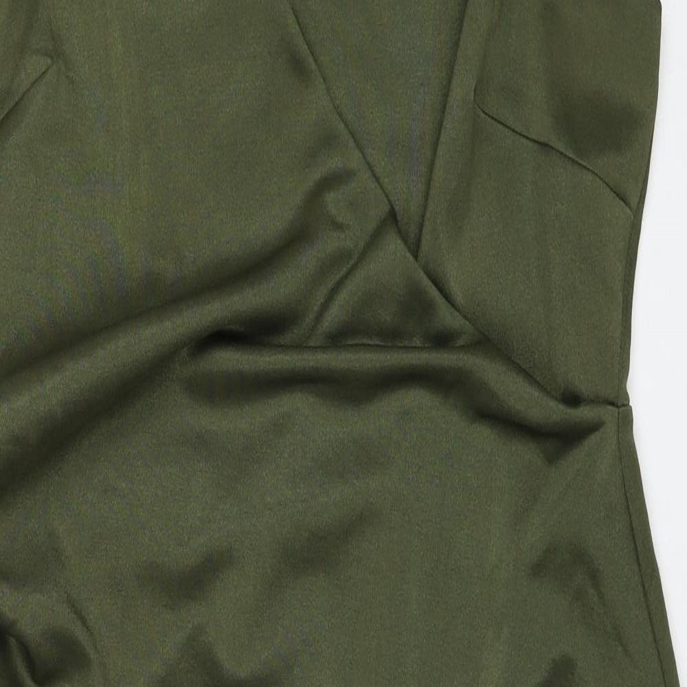 ASOS Womens Green Polyester Shift Size 20 V-Neck Button