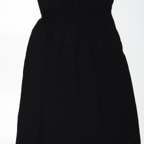 Oasis Womens Black Viscose A-Line Size L Round Neck Pullover