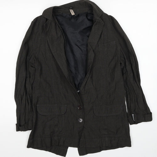 Topshop Womens Brown Jacket Blazer Size 10 Button