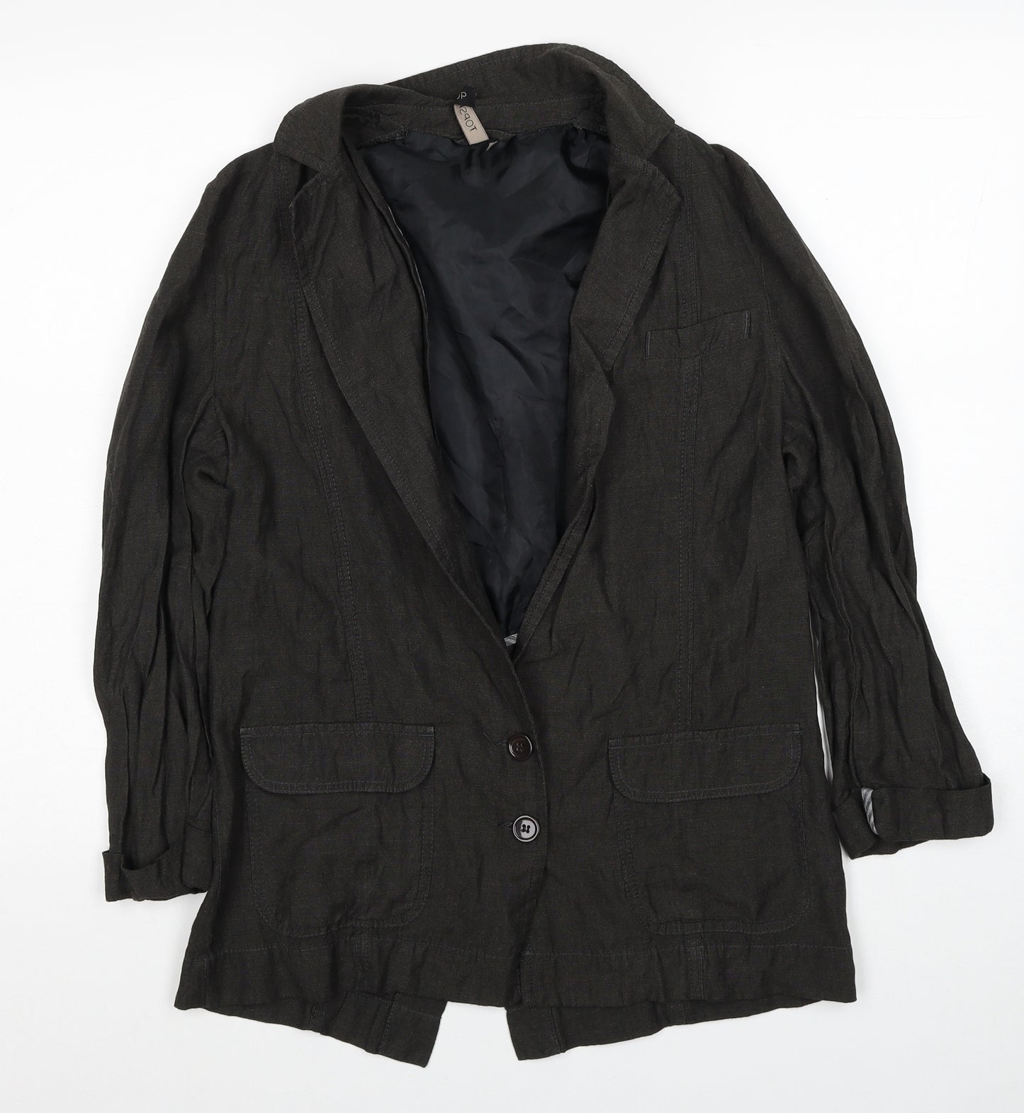 Topshop Womens Brown Jacket Blazer Size 10 Button