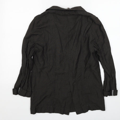 Topshop Womens Brown Jacket Blazer Size 10 Button