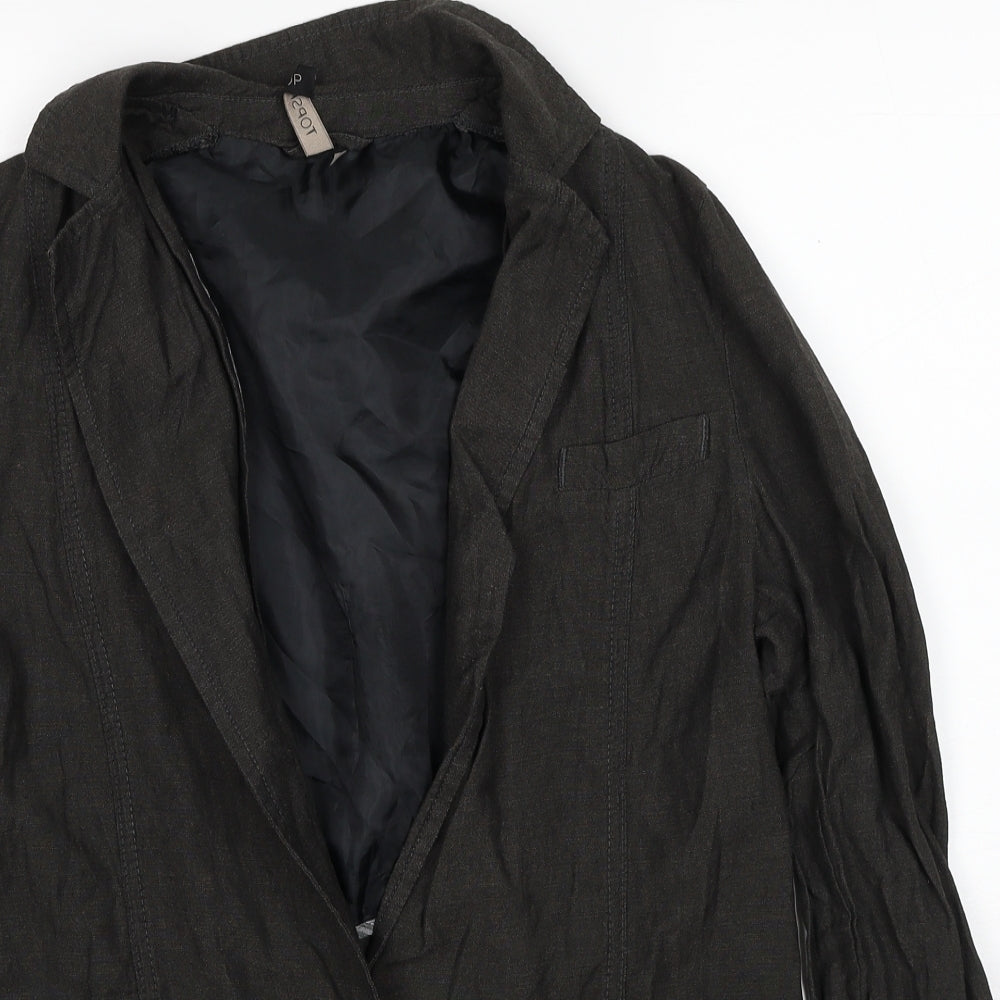 Topshop Womens Brown Jacket Blazer Size 10 Button