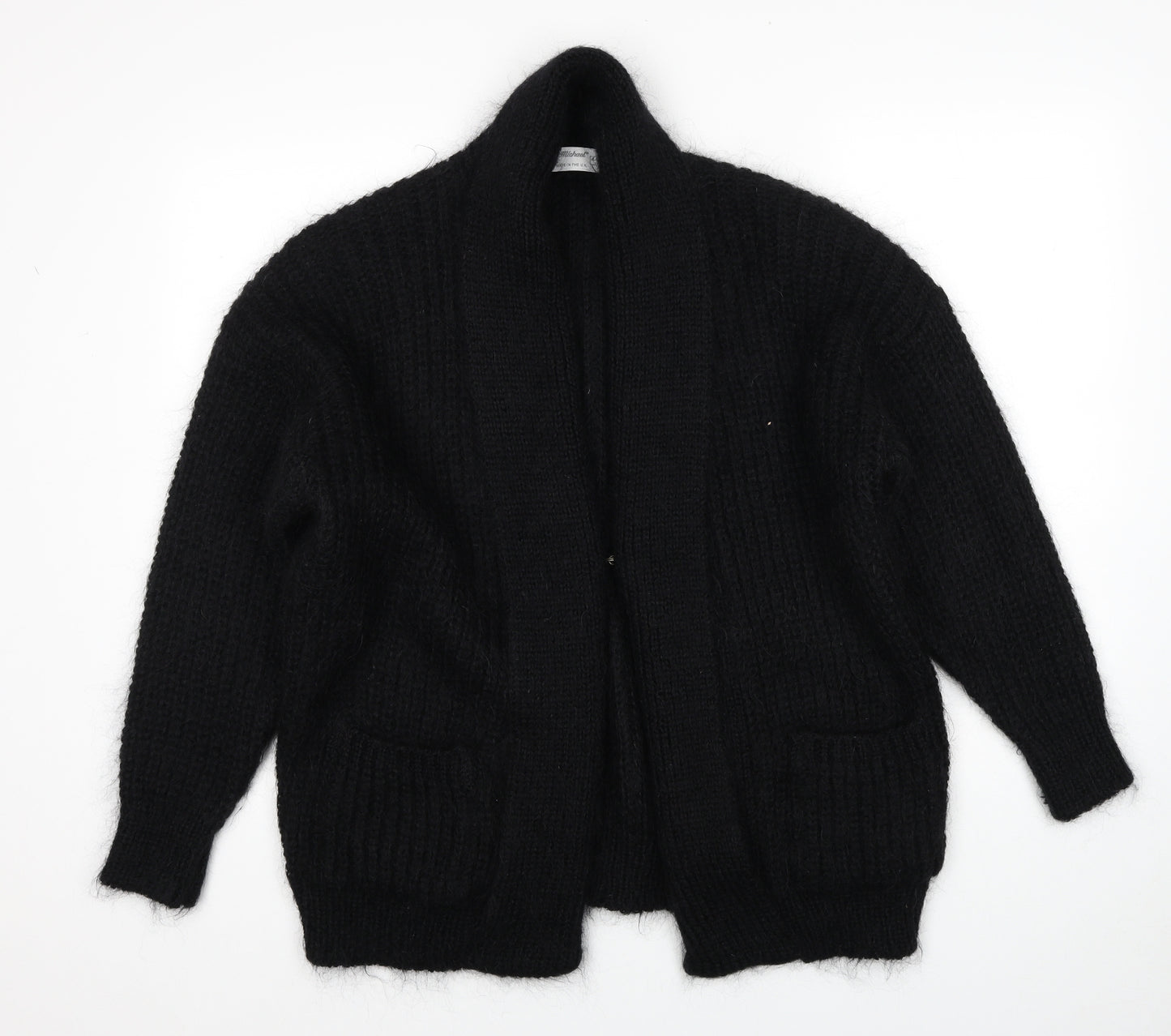 Marks and Spencer Womens Black V-Neck Polyester Cardigan Jumper Size 16 - Size 16-18