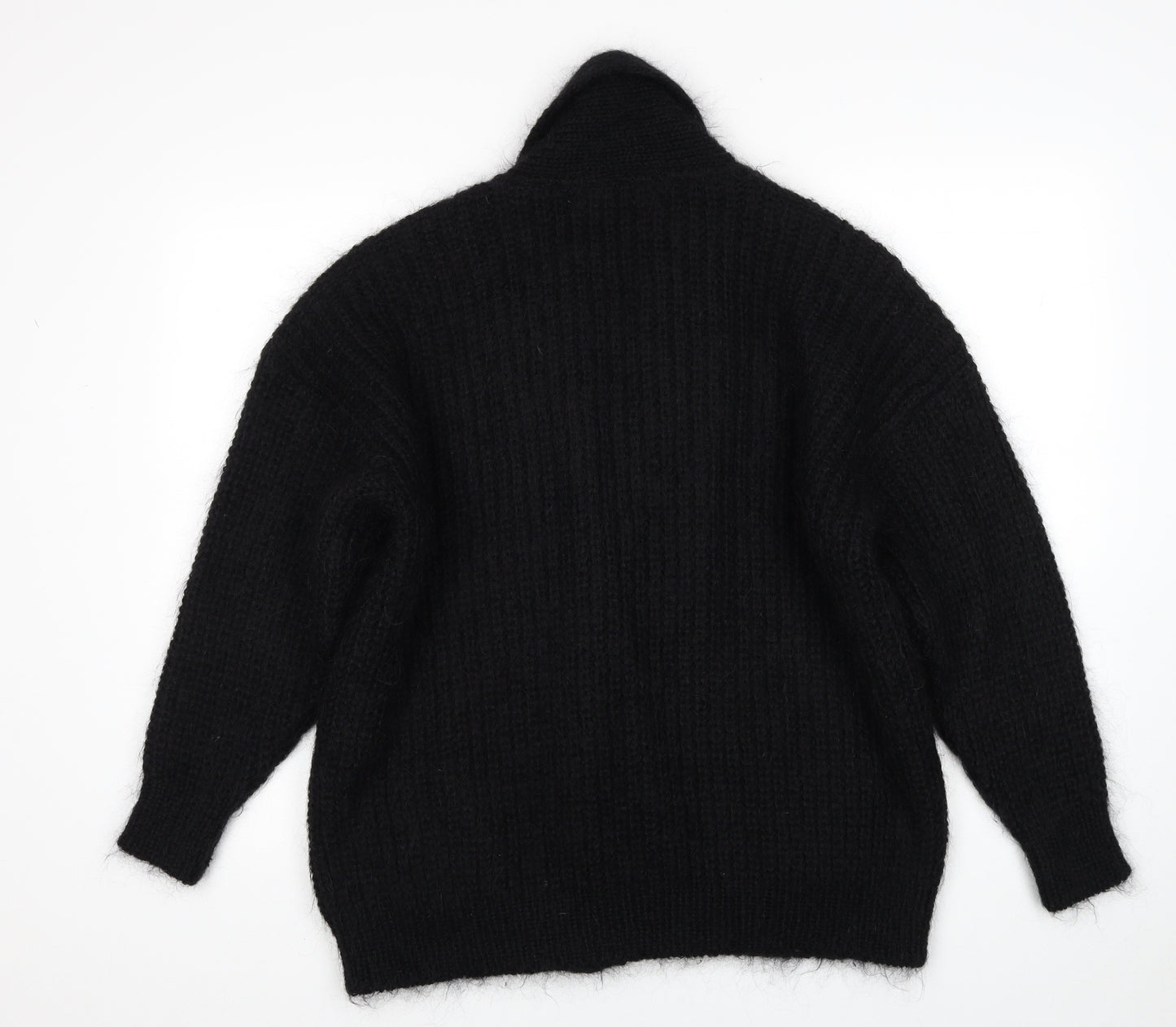 Marks and Spencer Womens Black V-Neck Polyester Cardigan Jumper Size 16 - Size 16-18