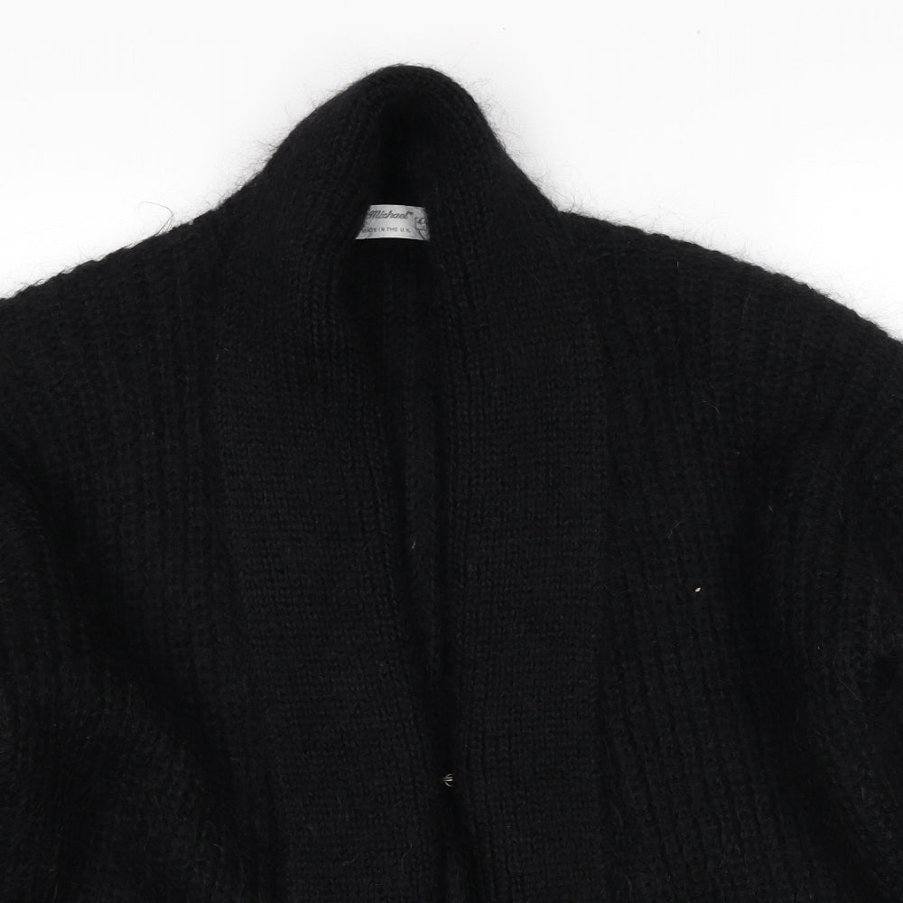 Marks and Spencer Womens Black V-Neck Polyester Cardigan Jumper Size 16 - Size 16-18