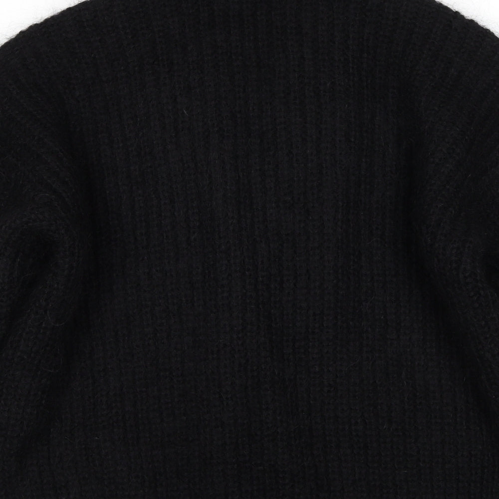 Marks and Spencer Womens Black V-Neck Polyester Cardigan Jumper Size 16 - Size 16-18