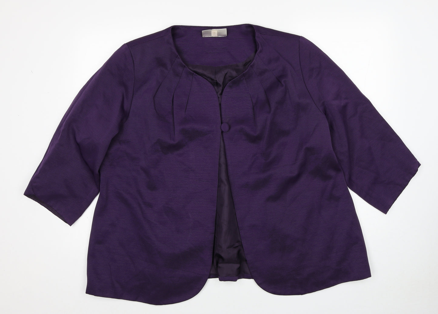 Ann Harvey Womens Purple Jacket Blazer Size 22 Button