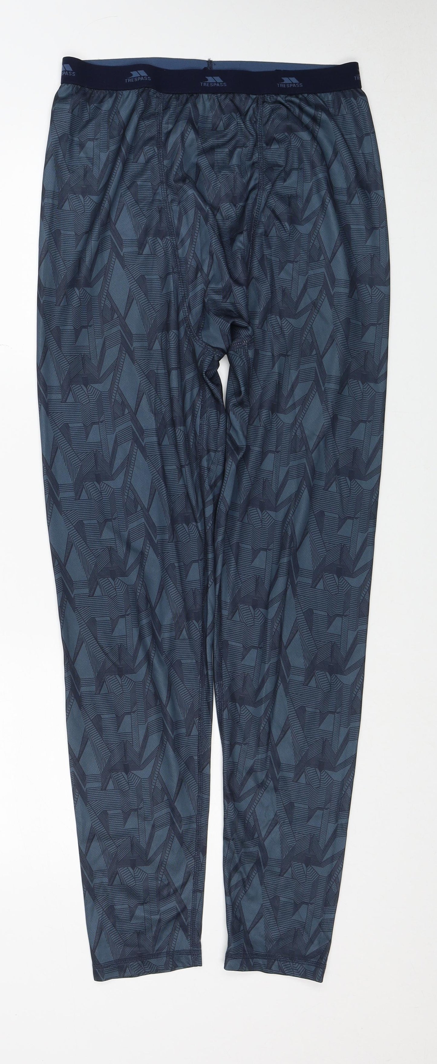 Trespass Mens Blue Geometric Polyester Compression Leggings Size M Regular Pullover