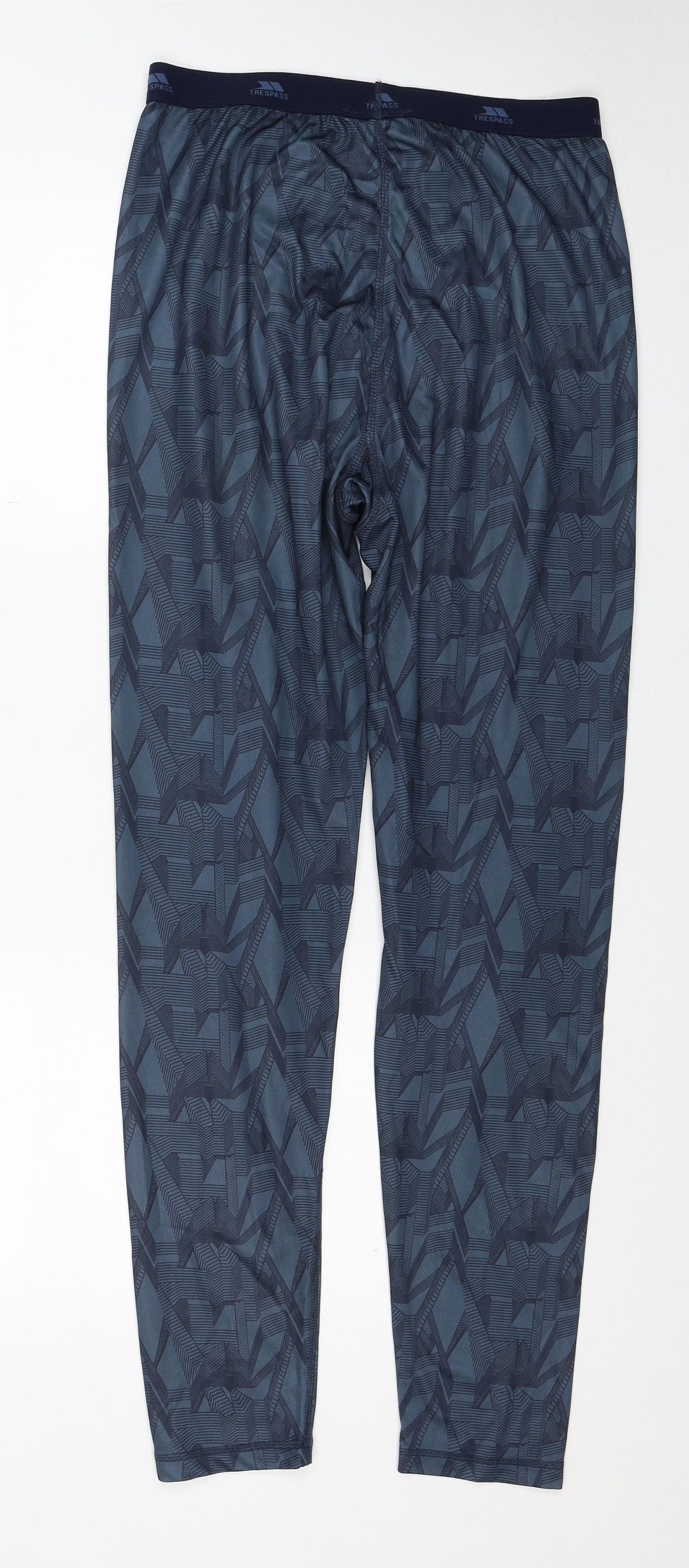 Trespass Mens Blue Geometric Polyester Compression Leggings Size M Regular Pullover