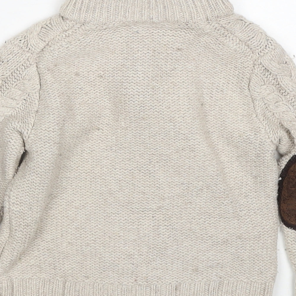 Gap Boys Beige Cotton Pullover Jumper Size 18-24 Months Button