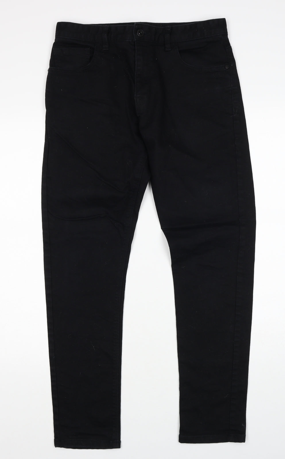 NEXT Mens Black Cotton Skinny Jeans Size 32 in Regular Zip