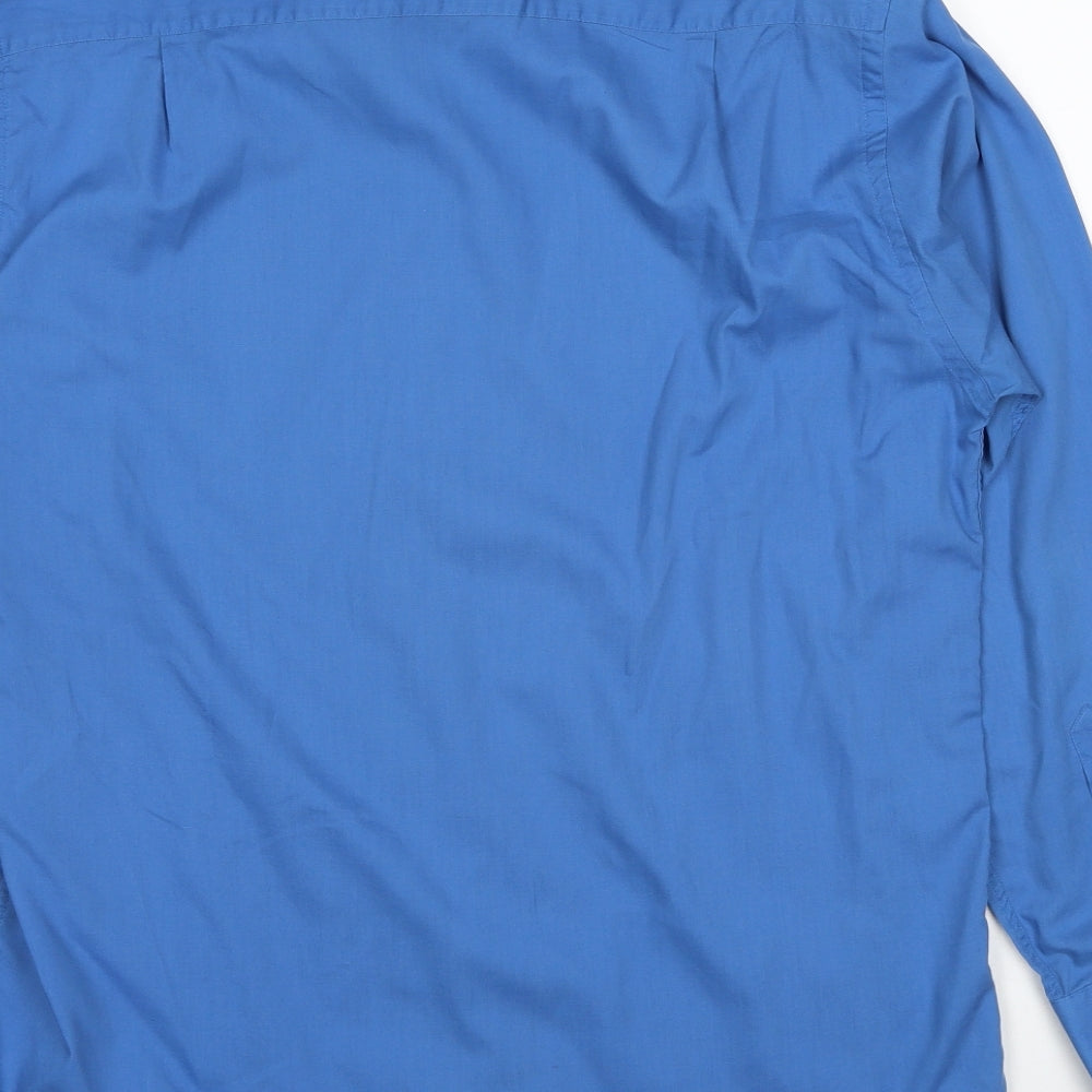 George Womens Blue Cotton Basic Button-Up Size 16 Collared