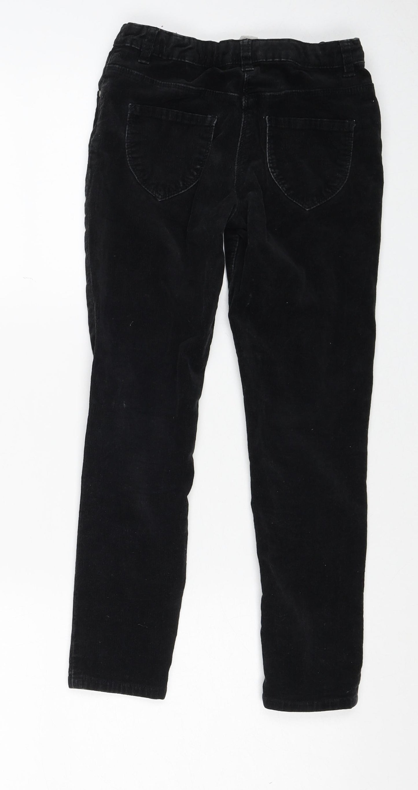 George Boys Black Cotton Chino Trousers Size 8-9 Years Regular Zip