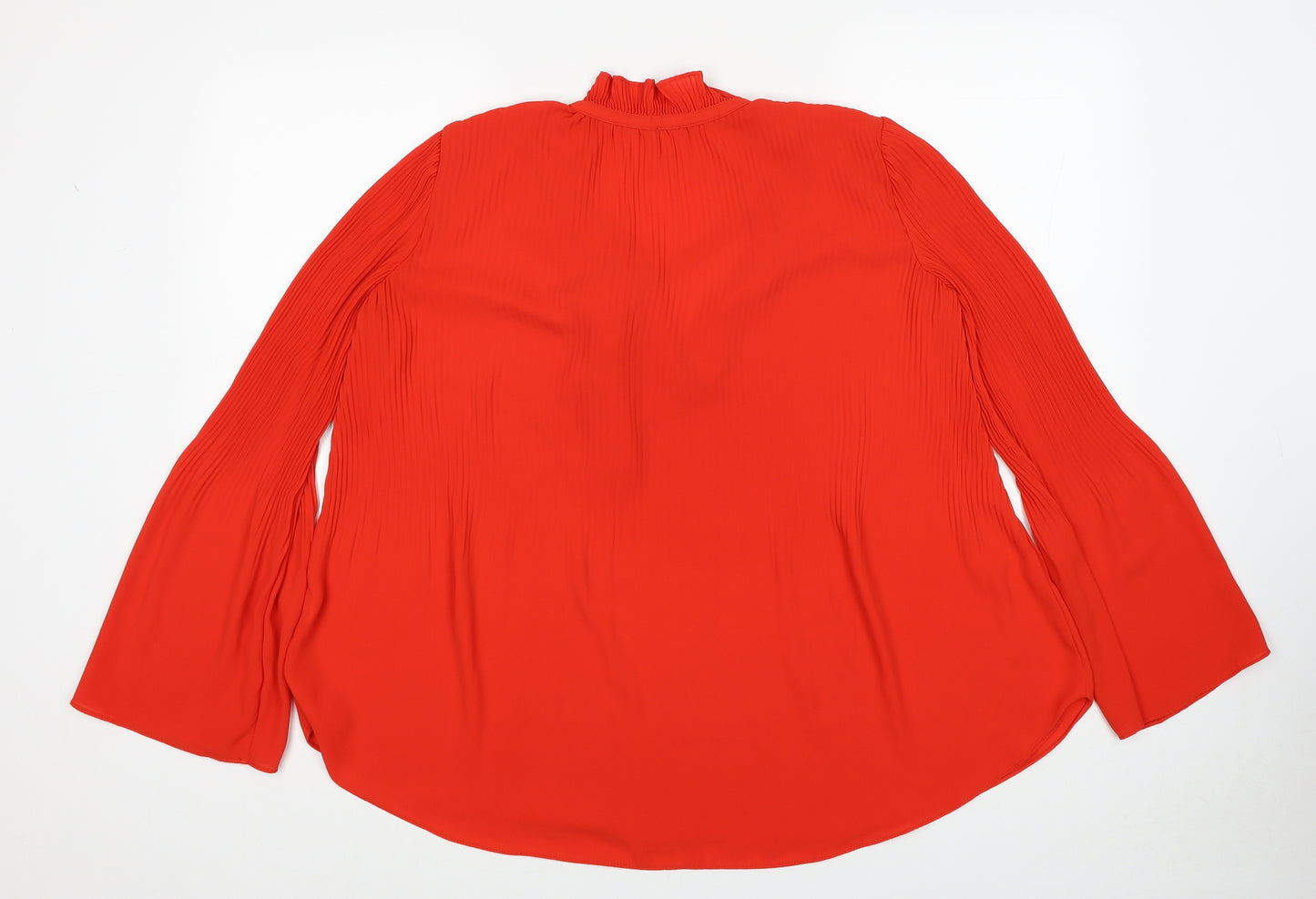 River Island Womens Red Polyester Basic Blouse Size 8 Round Neck